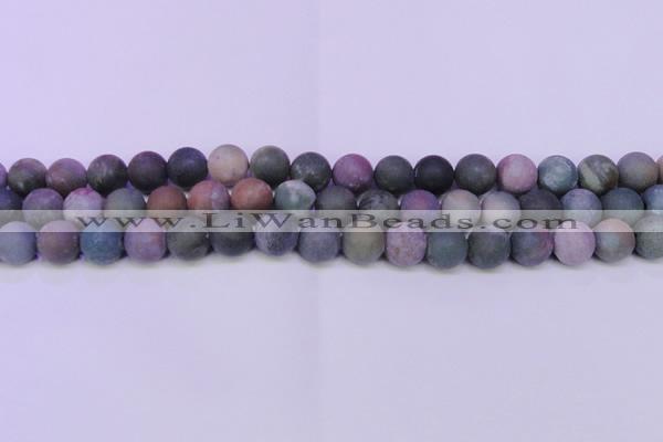CAG8860 15.5 inches 4mm round matte india agate beads