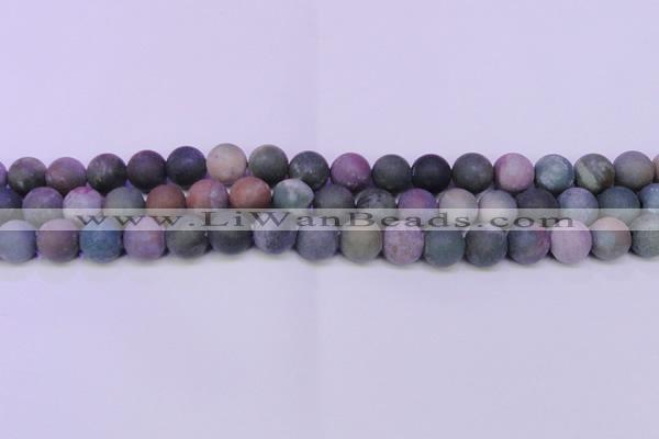 CAG8863 15.5 inches 10mm round matte india agate beads