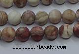 CAG9291 15.5 inches 6mm round matte Mexican crazy lace agate beads
