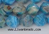 CAG9959 15.5 inches 10mm faceted nuggets blue crazy lace agate beads
