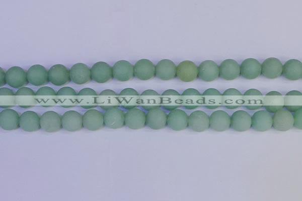 CAJ805 15.5 inches 14mm round matte green aventurine beads wholesale