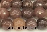 CAJ835 15 inches 6mm faceted round purple aventurine beads