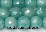 CAM1756 15 inches 8mm faceted round AB-color imitation amazonite agate beads