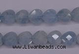 CAQ155 15.5 inches 10*10mm faceted heart natural aquamarine beads