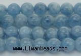 CAQ526 15.5 inches 5mm round AA+ grade natural aquamarine beads