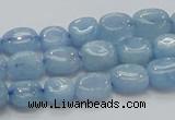CAQ56 15.5 inches 9*12mm nugget natural aquamarine gemstone beads