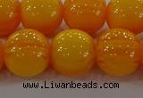 CAR405 15.5 inches 14mm round synthetic amber beads wholesale