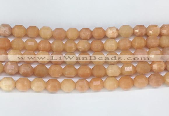 CBBS04 15 inches 8mm faceted prism peach calcite beads wholesale