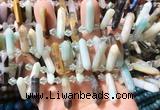 CBBS115 Top drilled 6*20mm - 8*30mm hexahedral prism colorful amazonite beads