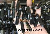 CBBS120 Top drilled 6*20mm - 11*35mm hexahedral prism golden obsidian beads