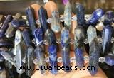 CBBS139 Centre drilled 6*20mm - 11*35mm hexahedral prism sodalite beads