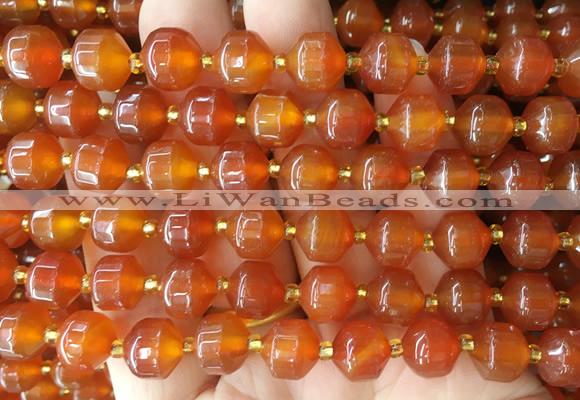 CCBS154 15 inches 10mm faceted prism agate beads wholesale