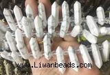 CBBS184 Top drilled 8*28mm - 9*30mm hexahedral prism white howlite beads