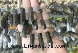 CBBS187 Top drilled 8*28mm - 9*30mm hexahedral prism bronzite beads
