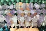 CBBS194 Centre drilled 7*16mm - 11*25mm hexahedral prism lavender amethyst beads wholesale