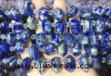 CBBS216 Top drilled 7*16mm - 11*25mm hexahedral prism lapis lazuli beads wholesale