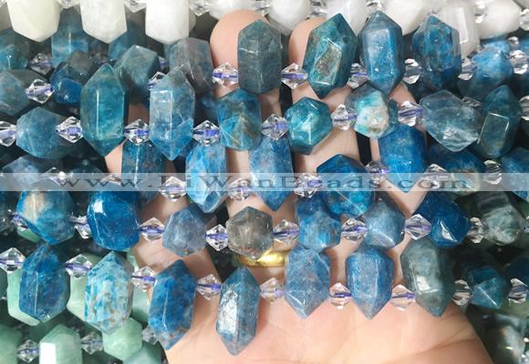 CBBS218 Top drilled 7*16mm - 11*25mm hexahedral prism apatite beads wholesale