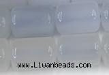 CBC830 15.5 inches 10*14mm tube blue chalcedony gemstone beads