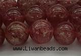 CBQ313 15.5 inches 10mm round natural strawberry quartz beads