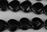 CBS305 15.5 inches 15*15mm faceted heart blackstone beads wholesale