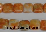 CCA72 15.5 inches 12*12mm square orange calcite gemstone beads