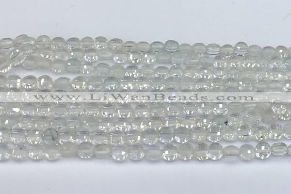 CCB1130 15 inches 4mm faceted coin gemstone beads