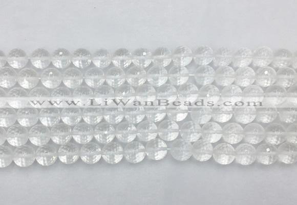 CCBS04 15 inches 8mm faceted round white crystal beads wholesale