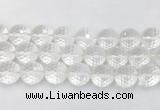 CCBS09 15 inches 18mm faceted round white crystal beads wholesale