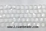 CCBS16 15 inches 14mm faceted square white crystal beads wholesale