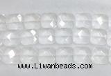 CCBS19 15 inches 20mm faceted square white crystal beads wholesale
