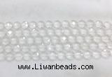 CCBS21 15 inches 12mm faceted coin white crystal beads wholesale