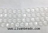 CCBS28 15 inches 14mm faceted heart white crystal beads wholesale