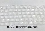 CCBS34 15 inches 10*14mm faceted rectangle white crystal beads wholesale