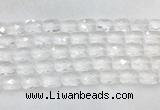 CCBS35 15 inches 12*16mm faceted rectangle white crystal beads wholesale