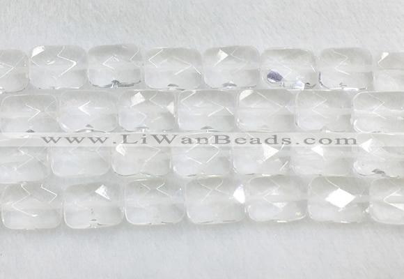 CCBS36 15 inches 13*18mm faceted rectangle white crystal beads wholesale
