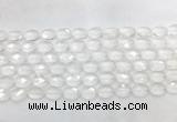 CCBS39 15 inches 8*12mm faceted oval white crystal beads wholesale
