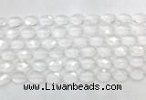 CCBS40 15 inches 10*14mm faceted oval white crystal beads wholesale