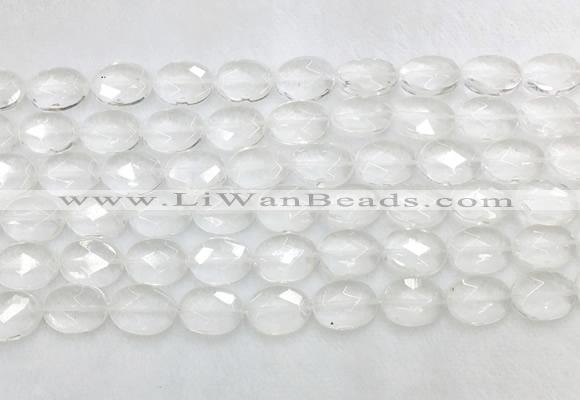 CCBS40 15 inches 10*14mm faceted oval white crystal beads wholesale