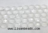 CCBS41 15 inches 12*16mm faceted oval white crystal beads wholesale