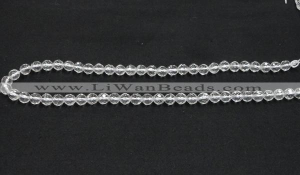 CCC242 15.5 inches 4mm faceted round AB grade natural white crystal beads