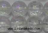 CCC414 15.5 inches 12mm faceted round AB-color white crystal beads