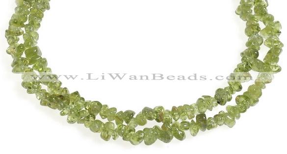 CCH16 35 inches green peridot chips gemstone beads wholesale