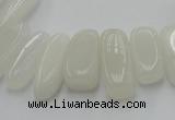 CCH407 15.5 inches 6*18mm - 10*22mm white jade chips beads