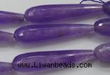 CCN1712 15.5 inches 9*40mm faceted teardrop candy jade beads wholesale