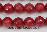 CCN1844 15 inches 12mm faceted round candy jade beads wholesale