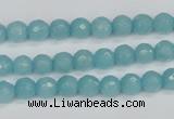 CCN1861 15 inches 6mm faceted round candy jade beads wholesale