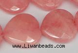 CCN372 15.5 inches 25*25mm faceted heart candy jade beads wholesale