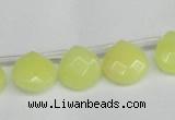 CCN3917 Top-drilled 13*13mm briolette candy jade beads wholesale