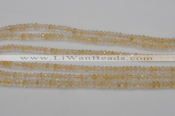CCR172 15.5 inches 4*6mm faceted rondelle natural citrine beads