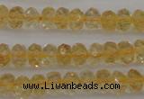 CCR173 15.5 inches 4*6mm faceted rondelle natural citrine beads